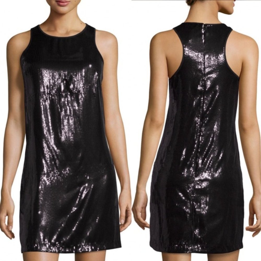 Laundry Racer-back Sleeveless Sequin Trapeze Dress